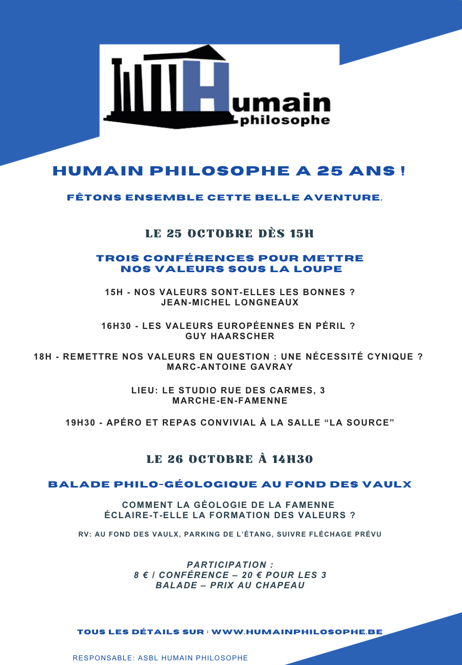 image activité HUMAIN PHILOSOPHE FÊTE SES 25 ANS!